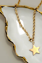 18K STAINLESS STEEL TARNISH FREE STAR NECKLACE | 40NK9667-Necklaces-JOSSLYN by wall to wall-Stuffology - Where Vintage Meets Modern, A Boutique for Real Women in Crosbyton, TX