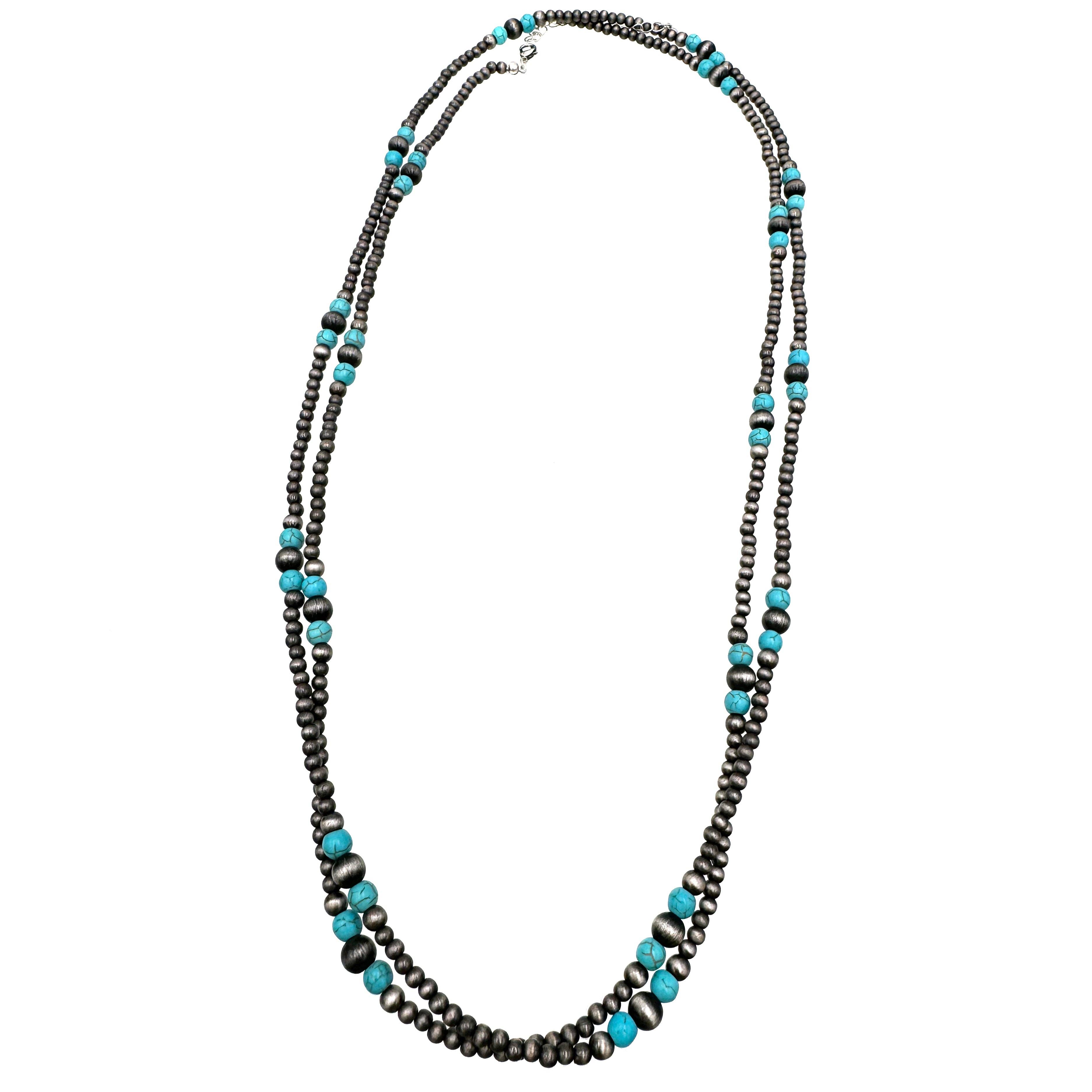 Navajo Beads Versatile Long 60 inch Necklace-Lunar Deer-Stuffology - Where Vintage Meets Modern, A Boutique for Real Women in Crosbyton, TX