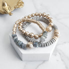 Boho Beads Bracelets set of 3 piece with Semi Precious Labra-Bracelets-PennyLine inc-Stuffology - Where Vintage Meets Modern, A Boutique for Real Women in Crosbyton, TX