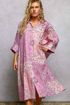 Short Sleeve Floral Printed Maxi Length Button Down Dress-Pol Clothing-Stuffology - Where Vintage Meets Modern, A Boutique for Real Women in Crosbyton, TX