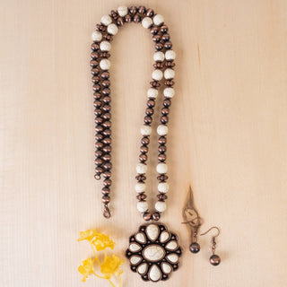 Squash Blossom Necklace - Beaded Chain-Necklaces-Your Fashion Wholesale-Stuffology - Where Vintage Meets Modern, A Boutique for Real Women in Crosbyton, TX