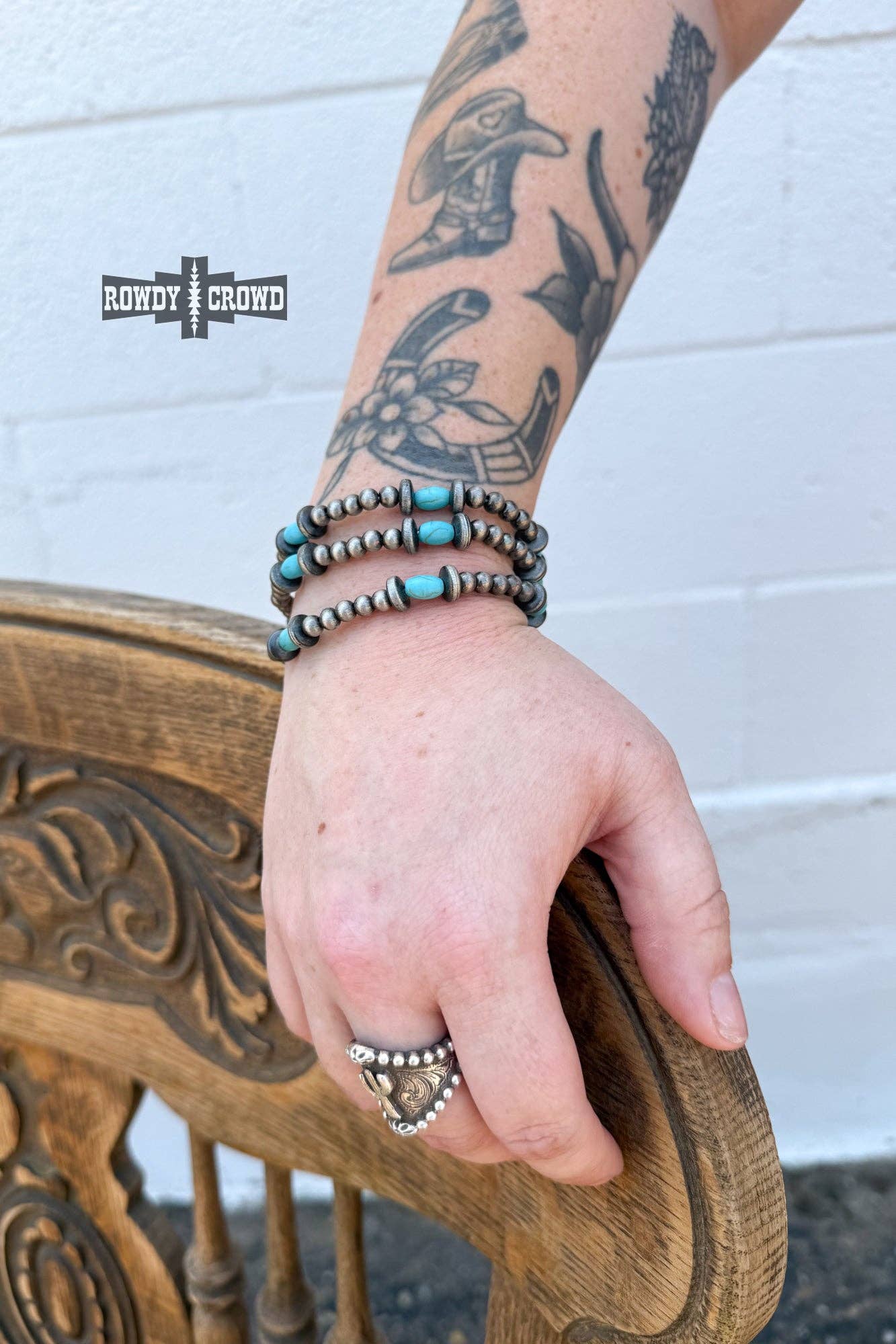 Turquoise Bead Bracelet-Bracelets-Stuffology Boutique-Stuffology - Where Vintage Meets Modern, A Boutique for Real Women in Crosbyton, TX