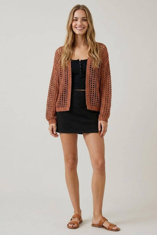 Crochet Fishnet Cropped Cardigan-Cardigan-Doe and Rae-Stuffology - Where Vintage Meets Modern, A Boutique for Real Women in Crosbyton, TX