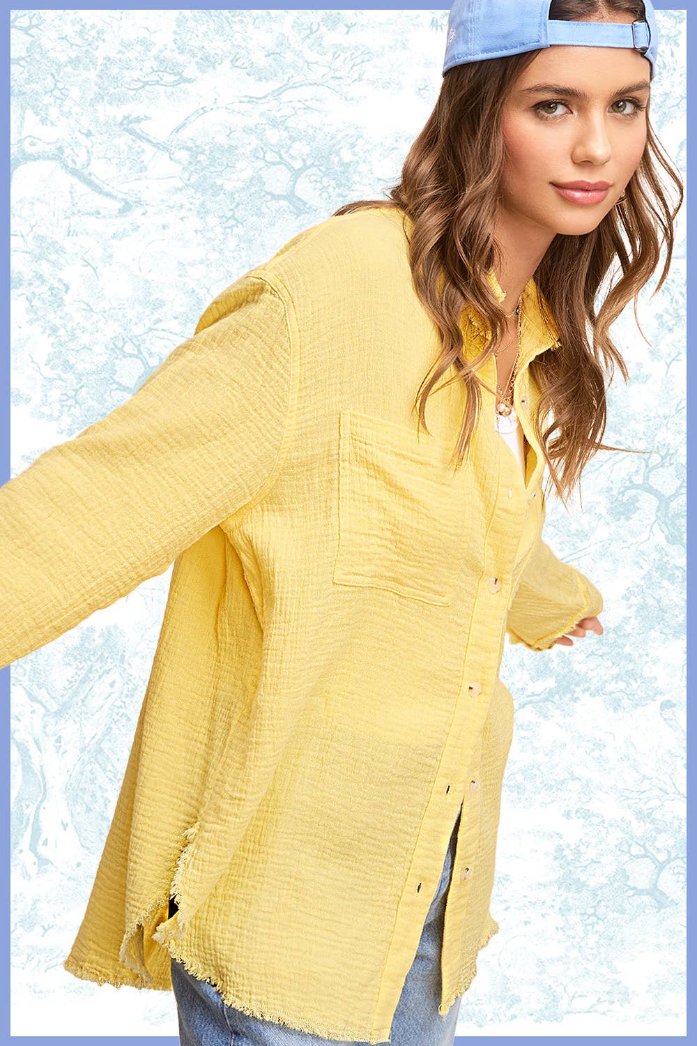 Crinkled Gauze Button Down Shirt-La Miel-Stuffology - Where Vintage Meets Modern, A Boutique for Real Women in Crosbyton, TX