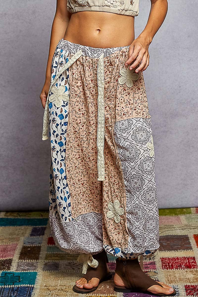 Patchwork Crochet Boho Pants-Pants-Pol Clothing-Stuffology - Where Vintage Meets Modern, A Boutique for Real Women in Crosbyton, TX