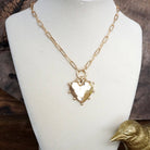 Modern Spiky Heart Paperclip Necklace - Gold Tone-necklace-PennyLine inc-Stuffology - Where Vintage Meets Modern, A Boutique for Real Women in Crosbyton, TX