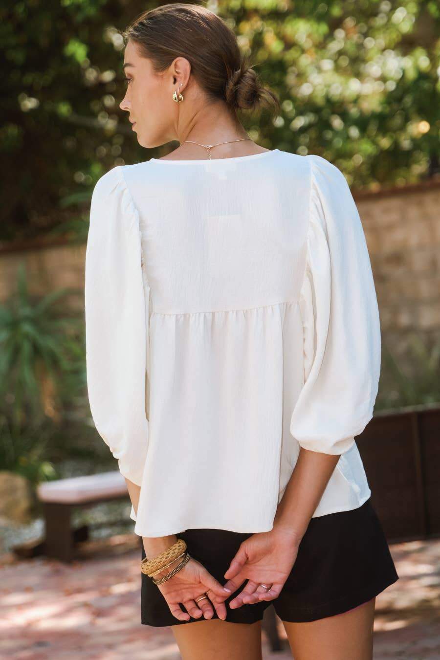 Solid Airflow Batwing 3/4 Sleeve Top-Tops-Oddi-Stuffology - Where Vintage Meets Modern, A Boutique for Real Women in Crosbyton, TX