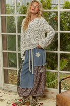 Round neck open knitted crochet solid sweater-Sweaters-Pol Clothing-Stuffology - Where Vintage Meets Modern, A Boutique for Real Women in Crosbyton, TX