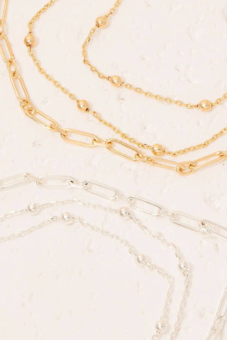 Mixed Layered Chains Necklace Set-The Looks by Fame Accessories-Stuffology - Where Vintage Meets Modern, A Boutique for Real Women in Crosbyton, TX