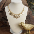 Textured Coins Statement Necklace – Gold Tone-Necklaces-PennyLine inc-Stuffology - Where Vintage Meets Modern, A Boutique for Real Women in Crosbyton, TX