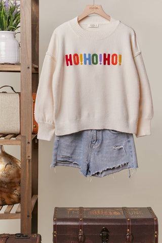 Christmas Sweater with Lettering-Sweaters-Mello.-Stuffology - Where Vintage Meets Modern, A Boutique for Real Women in Crosbyton, TX
