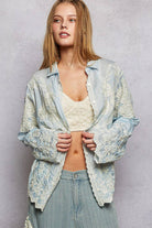 Long Sleeve Embroidered Scalloped Edge Shirt Top-Pol Clothing-Stuffology - Where Vintage Meets Modern, A Boutique for Real Women in Crosbyton, TX