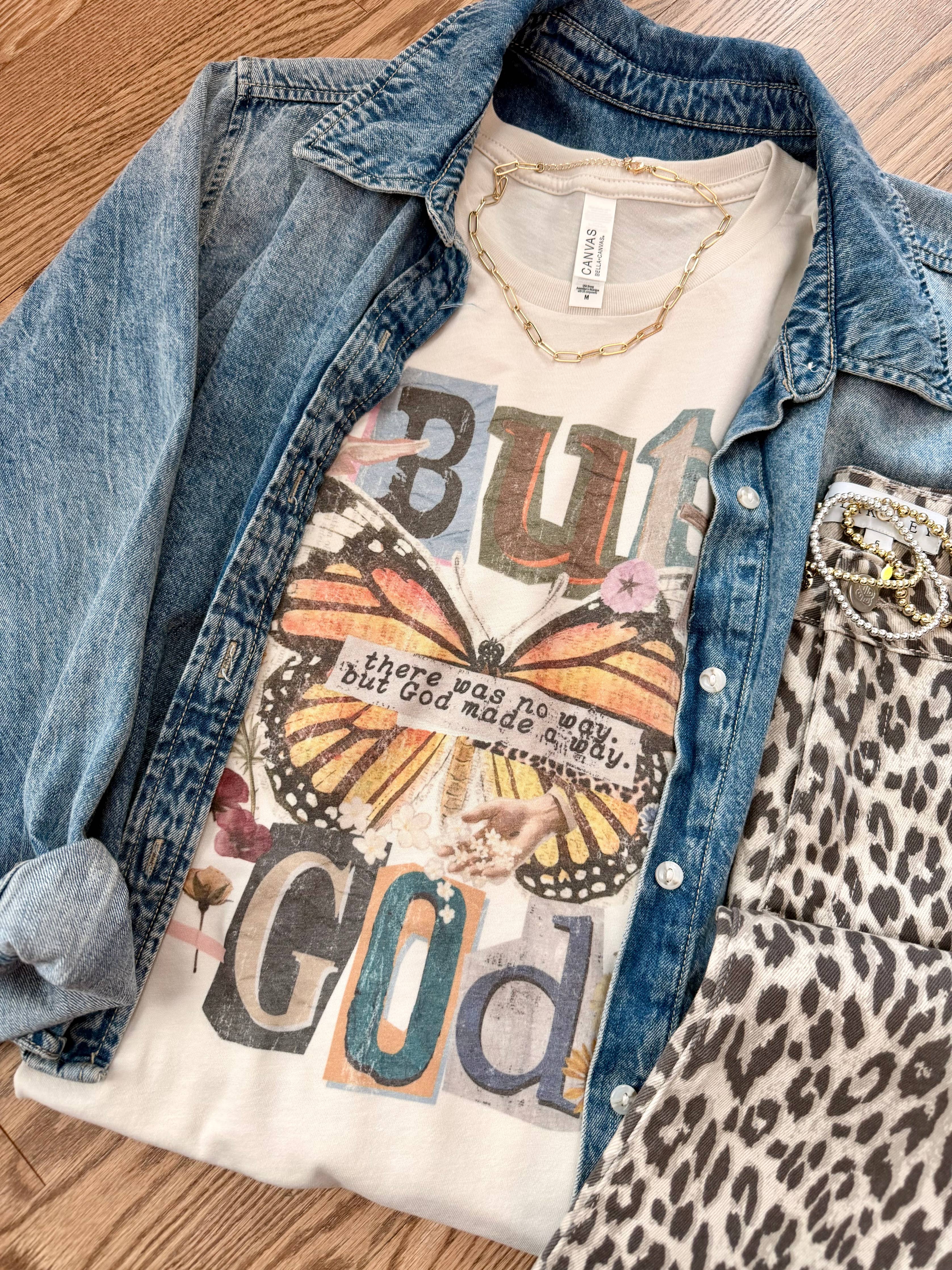 Boho Butterfly God Graphic Tee-Willow Poppy-Stuffology - Where Vintage Meets Modern, A Boutique for Real Women in Crosbyton, TX