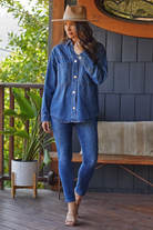 Medium Wash Denim Jacket with Front Patch Pockets / Stuffology Boutique-Jackets-Royalty for Me-Stuffology - Where Vintage Meets Modern, A Boutique for Real Women in Crosbyton, TX