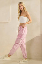 ACID WASH DENIM CARGO JOGGERS-pants-Sage + Fig-Stuffology - Where Vintage Meets Modern, A Boutique for Real Women in Crosbyton, TX