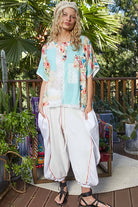 POL Clothing Round Neck Short Sleeve Floral Knit Rib Top-Loose Fit Top-Pol Clothing-Stuffology - Where Vintage Meets Modern, A Boutique for Real Women in Crosbyton, TX