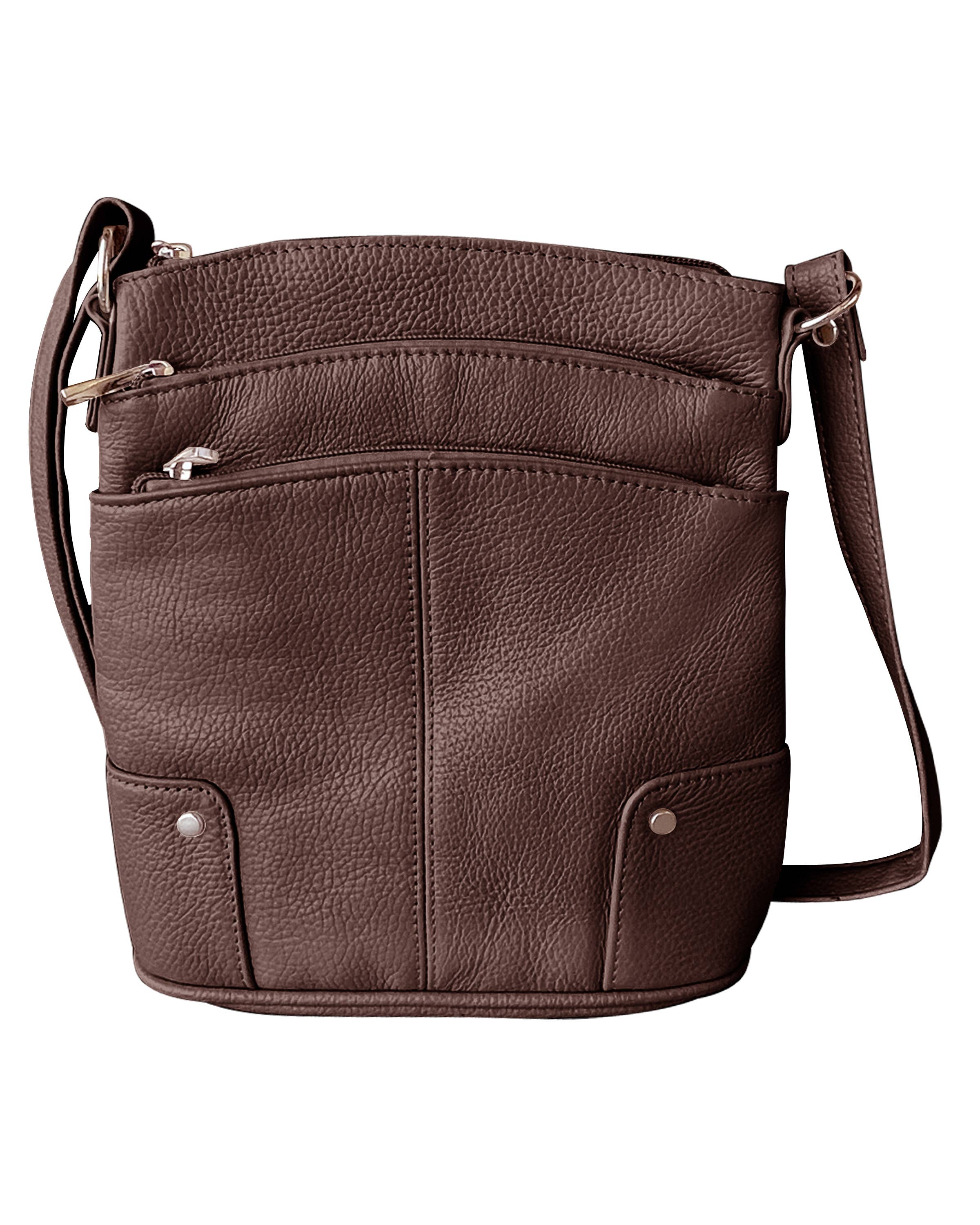 Cowhide Leather Crossbody /Stuffology Boutique-Crossbody Bags-Roma Leathers, Inc.-Stuffology - Where Vintage Meets Modern, A Boutique for Real Women in Crosbyton, TX