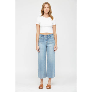 Mica Crop Wide Leg Jeans-Jeans-Mica Denim-Stuffology - Where Vintage Meets Modern, A Boutique for Real Women in Crosbyton, TX