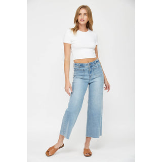 Mica Crop Wide Leg Jeans-Jeans-Mica Denim-Stuffology - Where Vintage Meets Modern, A Boutique for Real Women in Crosbyton, TX