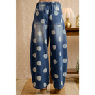 WASHED POLKA DOT DENIM BARREL PANTS WITH CARGO POCKETS-BiBi-Stuffology - Where Vintage Meets Modern, A Boutique for Real Women in Crosbyton, TX
