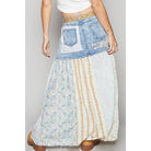 POL Clothing Woven Floral Print Mixed Skirt-Skirts-Pol Clothing-Stuffology - Where Vintage Meets Modern, A Boutique for Real Women in Crosbyton, TX