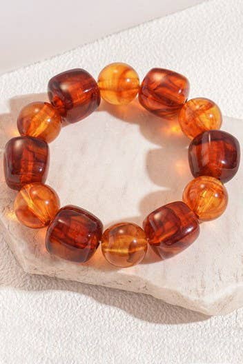 Color-Block Cube Circle Stretch Cord Bracelet | 40B5197-Bracelet-JOSSLYN by wall to wall-Stuffology - Where Vintage Meets Modern, A Boutique for Real Women in Crosbyton, TX