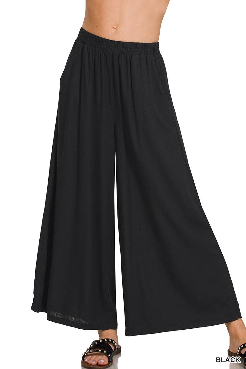 Woven Pleated Wide Leg Pants-Pants-Stuffology Boutique-Stuffology - Where Vintage Meets Modern, A Boutique for Real Women in Crosbyton, TX
