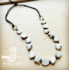 White Turquoise Slab Necklace with Leather Closure /Stuffology Boutique-Necklaces-The Jewelry Junkie-Stuffology - Where Vintage Meets Modern, A Boutique for Real Women in Crosbyton, TX