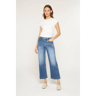 High Rise Cropped Wide Leg Mica Denim Jeans-Jeans-Mica Denim-Stuffology - Where Vintage Meets Modern, A Boutique for Real Women in Crosbyton, TX
