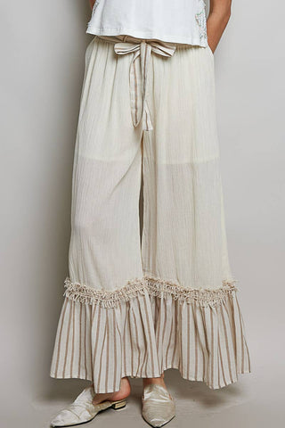 Sand Dune Ruffle Pants-Wide Leg Pants-Pol Clothing-Stuffology - Where Vintage Meets Modern, A Boutique for Real Women in Crosbyton, TX