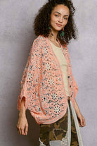 POL Clothing Orange Crochet Batwing Cardigan-Cardigan-Pol Clothing-Stuffology - Where Vintage Meets Modern, A Boutique for Real Women in Crosbyton, TX