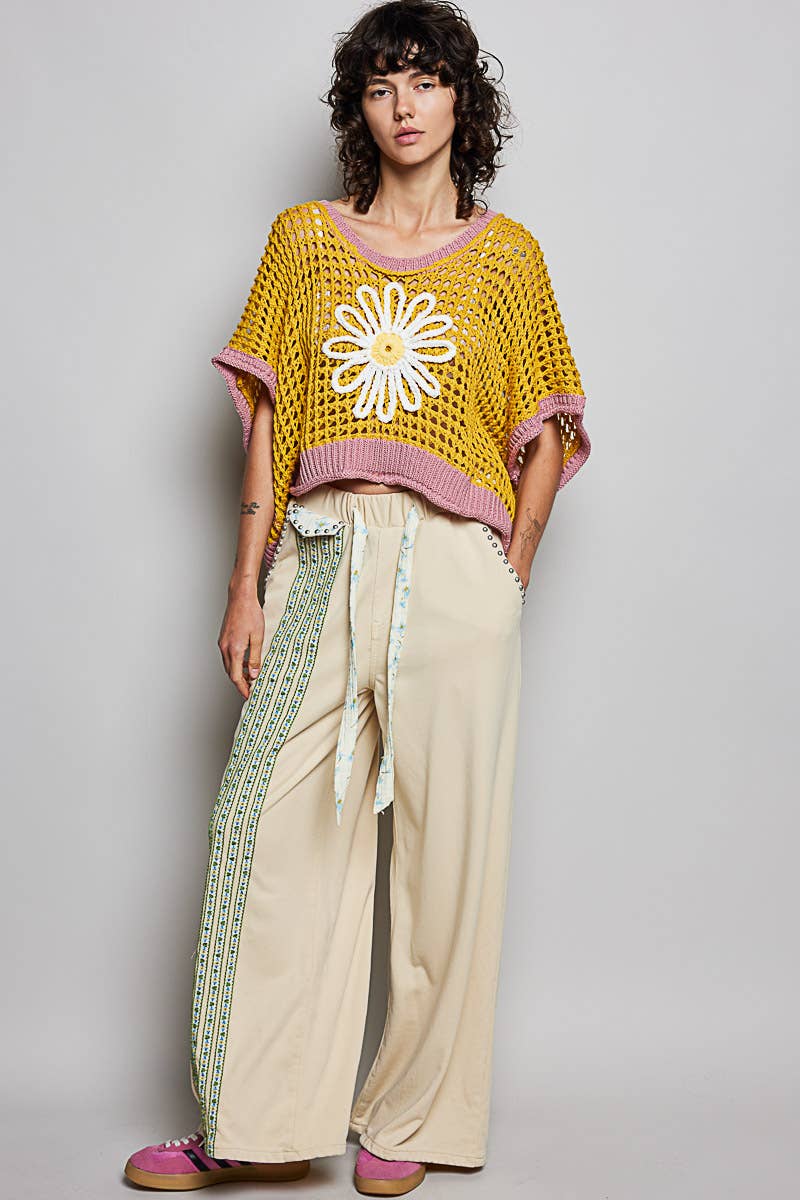 POL Clothing Round Neck Sleeveless Floral Open Crochet Sweater-Sweater Vest-Pol Clothing-Stuffology - Where Vintage Meets Modern, A Boutique for Real Women in Crosbyton, TX