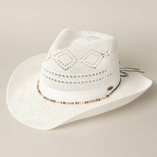 White Sands Beaded Cowboy Hat-Hats-Fashion City-Stuffology - Where Vintage Meets Modern, A Boutique for Real Women in Crosbyton, TX