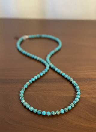 25F52 - Turquoise Imperial Jasper Beaded Necklace-IST Jewelry-Stuffology - Where Vintage Meets Modern, A Boutique for Real Women in Crosbyton, TX