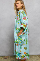 Short Sleeve Floral Printed Maxi Length Button Down Dress-Pol Clothing-Stuffology - Where Vintage Meets Modern, A Boutique for Real Women in Crosbyton, TX