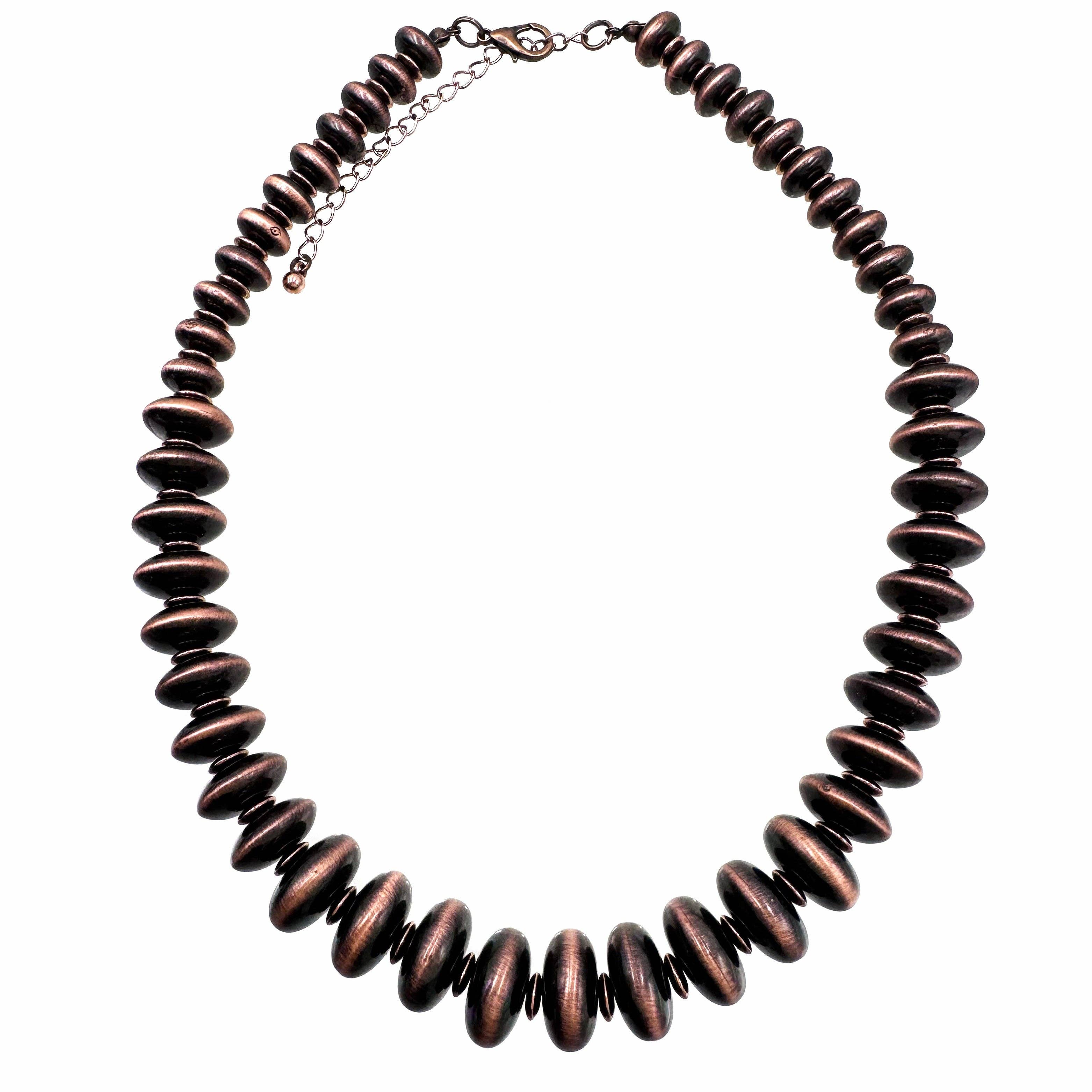 Navajo Flat Bead Necklace-Necklaces-Lunar Deer-Stuffology - Where Vintage Meets Modern, A Boutique for Real Women in Crosbyton, TX