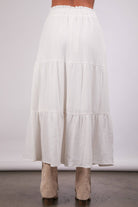 Elastic Waist Tiered Maxi Skirt-Skirts-VERY J-Stuffology - Where Vintage Meets Modern, A Boutique for Real Women in Crosbyton, TX
