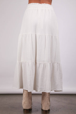 Elastic Waist Tiered Maxi Skirt-Skirts-VERY J-Stuffology - Where Vintage Meets Modern, A Boutique for Real Women in Crosbyton, TX
