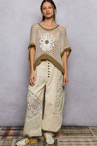 POL Clothing Round Neck Sleeveless Floral Open Crochet Sweater-Sweater Vest-Pol Clothing-Stuffology - Where Vintage Meets Modern, A Boutique for Real Women in Crosbyton, TX