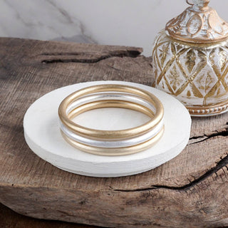 Sundrift Glow – Mixed Metal Bangle Stack-Bracelets-PennyLine inc-Stuffology - Where Vintage Meets Modern, A Boutique for Real Women in Crosbyton, TX