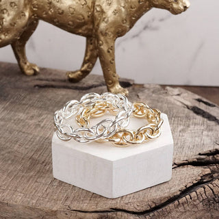 Bold Links – Chunky Chain Stretchy Bracelet-Bracelets-PennyLine inc-Stuffology - Where Vintage Meets Modern, A Boutique for Real Women in Crosbyton, TX