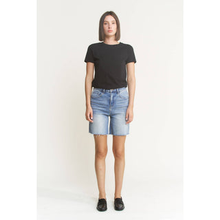 High Waist Bermuda Mica Denim Shorts-Shorts-Mica Denim-Stuffology - Where Vintage Meets Modern, A Boutique for Real Women in Crosbyton, TX