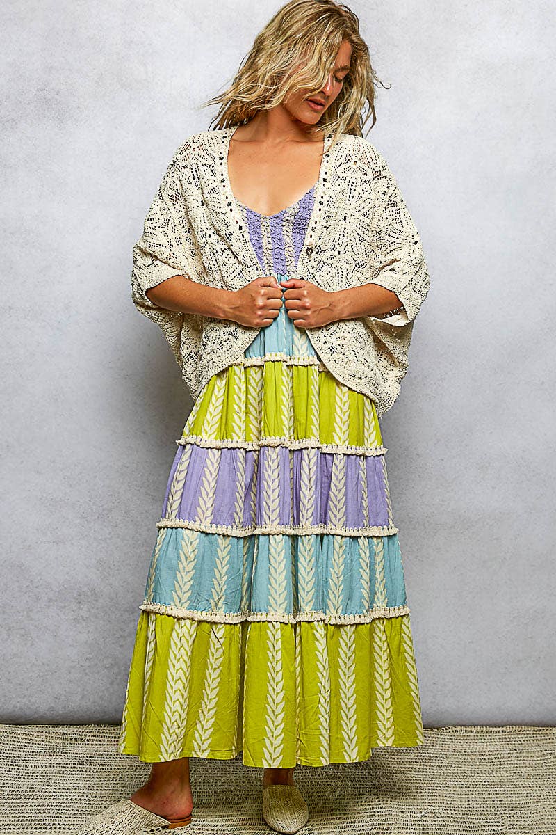 POL Clothing V-Neck Crochet Batwing Sleeve Cardigan Top-Shirt / Jacket-Pol Clothing-Stuffology - Where Vintage Meets Modern, A Boutique for Real Women in Crosbyton, TX