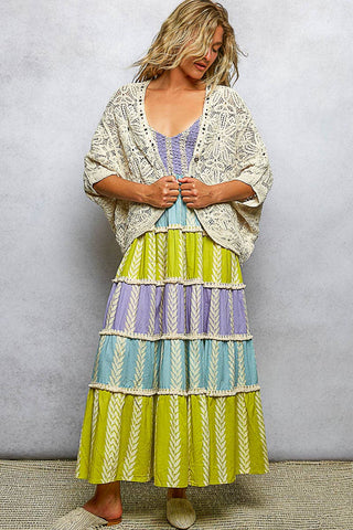 POL Clothing V-Neck Crochet Batwing Sleeve Cardigan Top-Shirt / Jacket-Pol Clothing-Stuffology - Where Vintage Meets Modern, A Boutique for Real Women in Crosbyton, TX