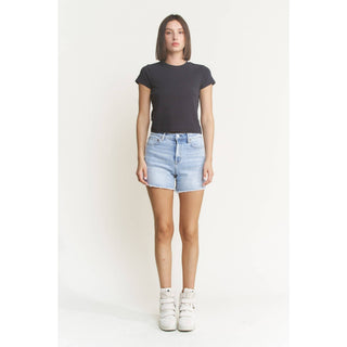 High Waisted Frayed Mica Denim Shorts-Shorts-Mica Denim-Stuffology - Where Vintage Meets Modern, A Boutique for Real Women in Crosbyton, TX