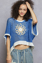 POL Clothing Round Neck Sleeveless Floral Open Crochet Sweater-Sweater Vest-Pol Clothing-Stuffology - Where Vintage Meets Modern, A Boutique for Real Women in Crosbyton, TX