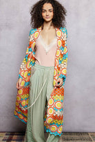 POL Clothing - Crochet Stripe Open-Knit Scalloped Long Sleeve Cardigan-Sweater Cardigan-Pol Clothing-Stuffology - Where Vintage Meets Modern, A Boutique for Real Women in Crosbyton, TX