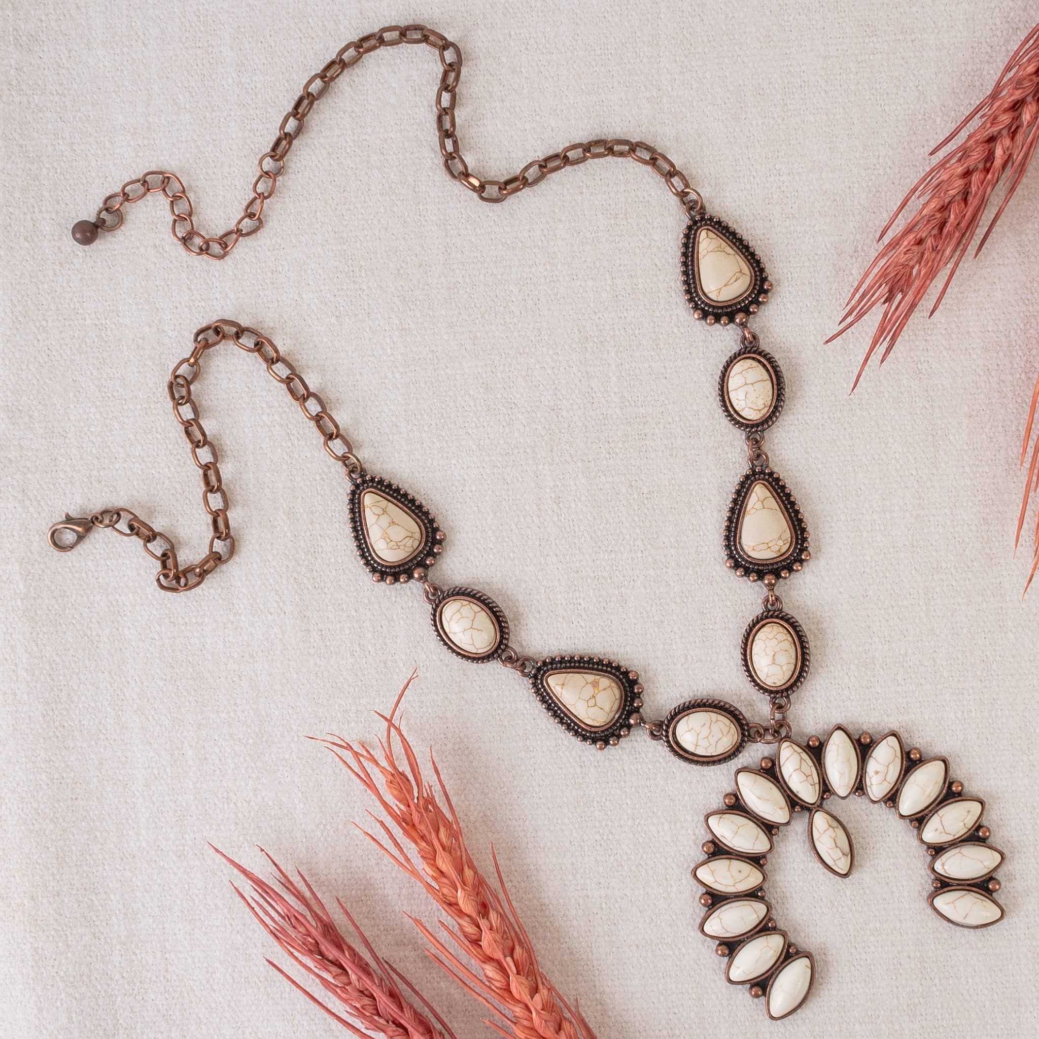 Squash Blossom Necklace-Your Fashion Wholesale-Stuffology - Where Vintage Meets Modern, A Boutique for Real Women in Crosbyton, TX