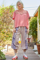 Oversize 1/2 Sleeve Pearl and Slit Detail Ribbed Top /Stuffology Boutique-TOP-Pol Clothing-Stuffology - Where Vintage Meets Modern, A Boutique for Real Women in Crosbyton, TX