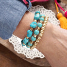 Western-Inspired Beaded Bracelet Set – Gold & Stone Accents-PennyLine inc-Stuffology - Where Vintage Meets Modern, A Boutique for Real Women in Crosbyton, TX